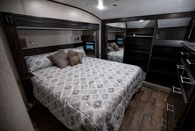 Queen sized bed in RV